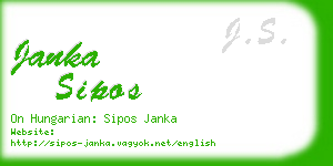 janka sipos business card